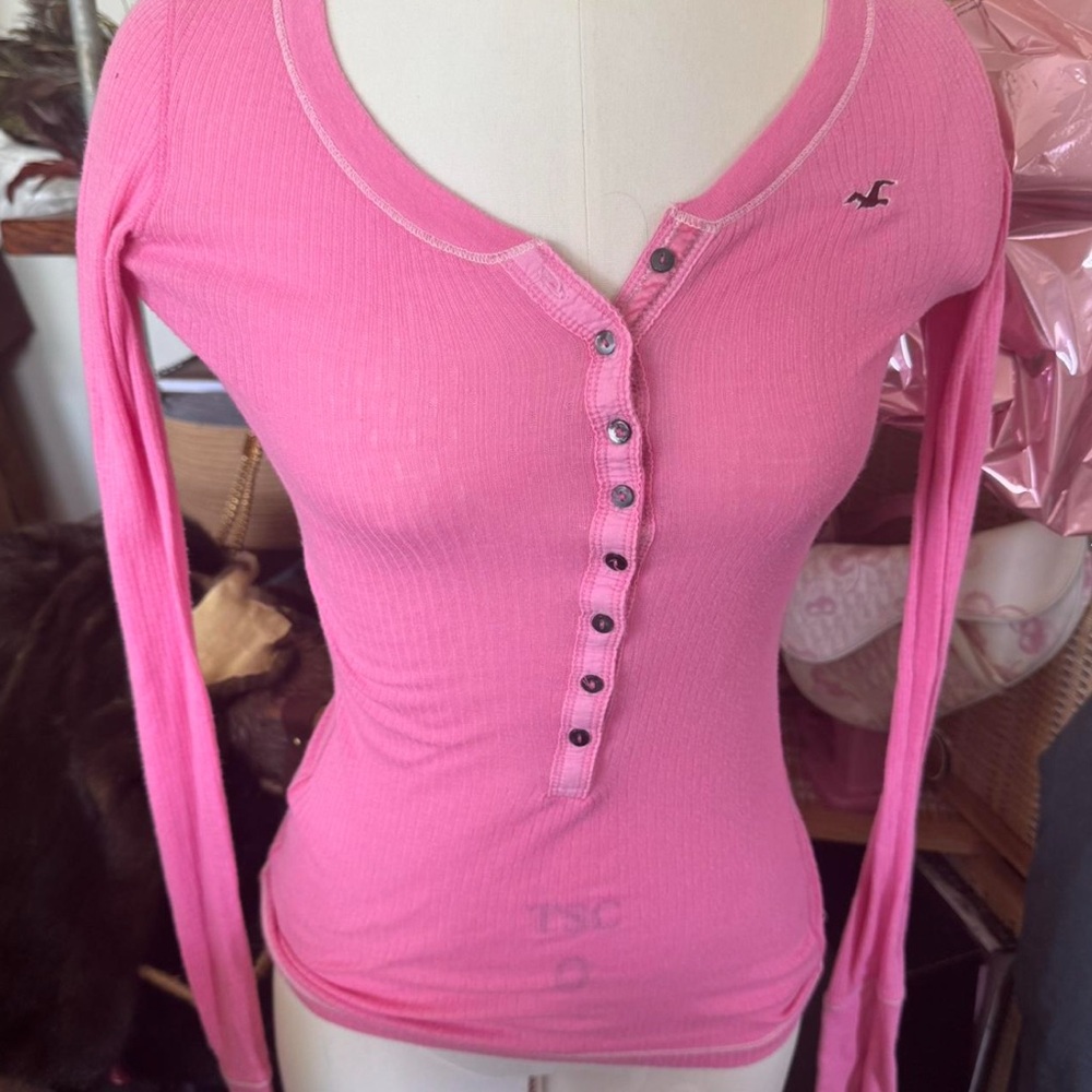 Hollister Bright Pink Button Down Shirt